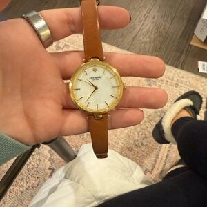 Kate Spade Metro Gold Case with Brown Strap Watch